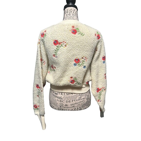 Urban‎ Outfitters Aster Floral Sherpa Crop Sweatshirt Xs - Picture 3 of 7